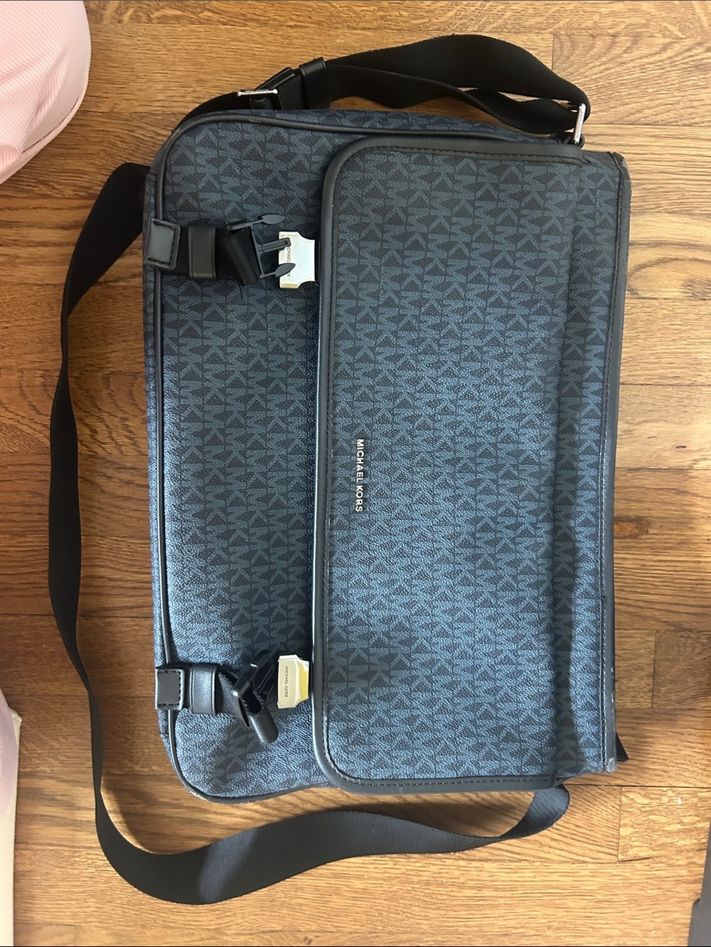 Michael Kors Black Logo-Print Messenger Bag